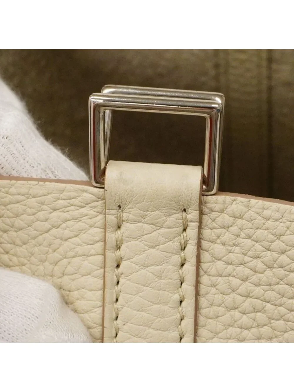 Hermes Handbag Picotin Lock MM Taurillon Clemence Cles Silver